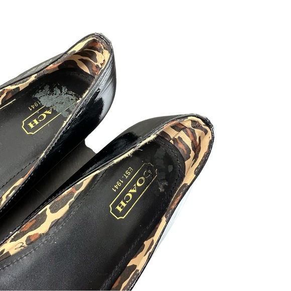 Coach Black Patent Leather Flats with Gold Hardware - Picture 7 of 8